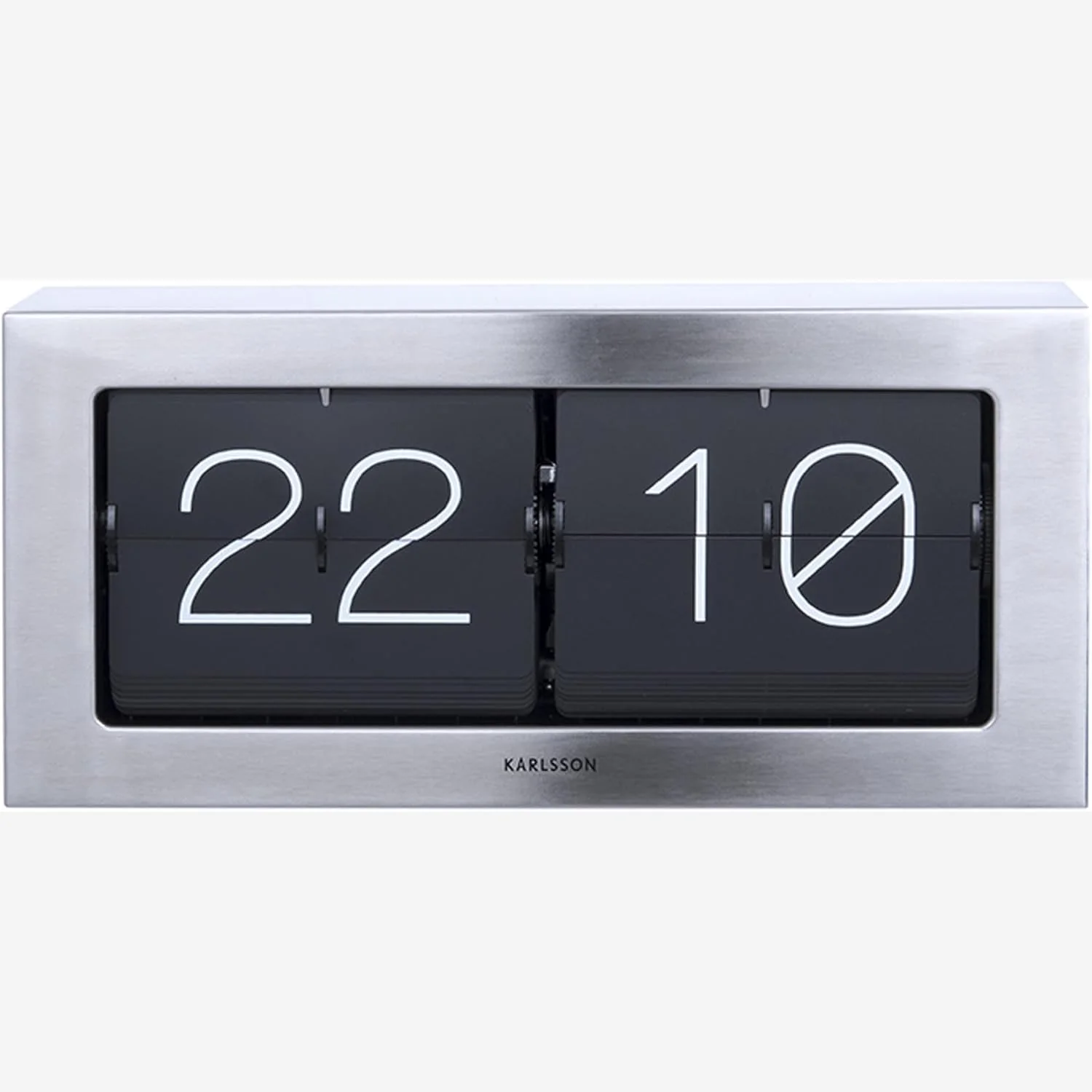 Karlsson Flip Clock Brushed Steel — Amazon UK product photo