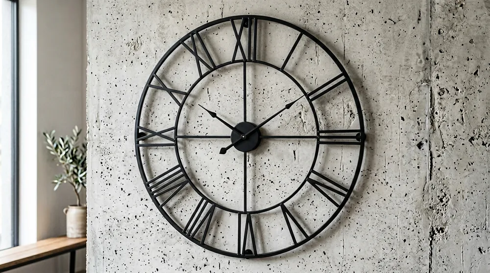 Karlsson oversized 94cm open-frame metal wall clock with Roman numerals
