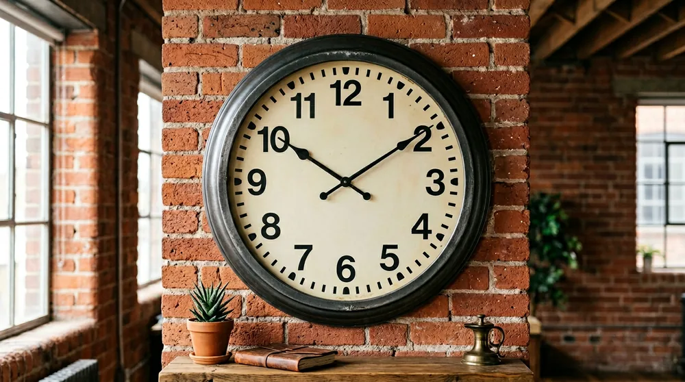 Industrial 90cm metal station-style Karlsson wall clock