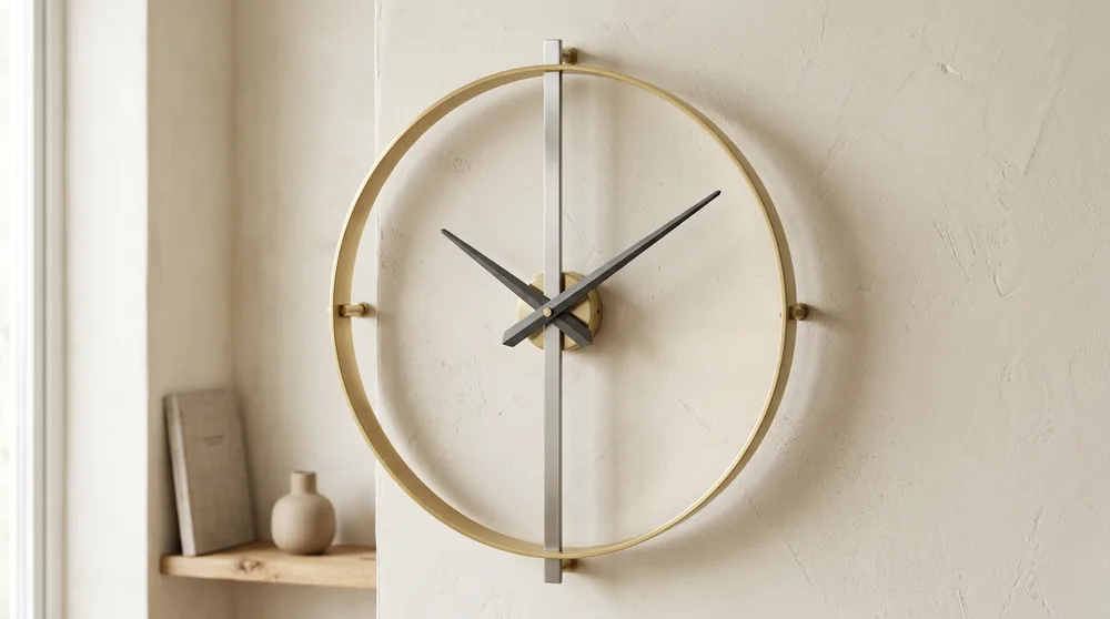 Abstract modernist Karlsson wall clock with geometric shape markers