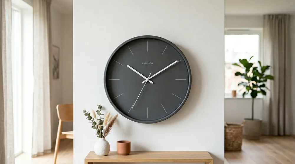 Concentric ring Karlsson modern wall clock with single rotating hand