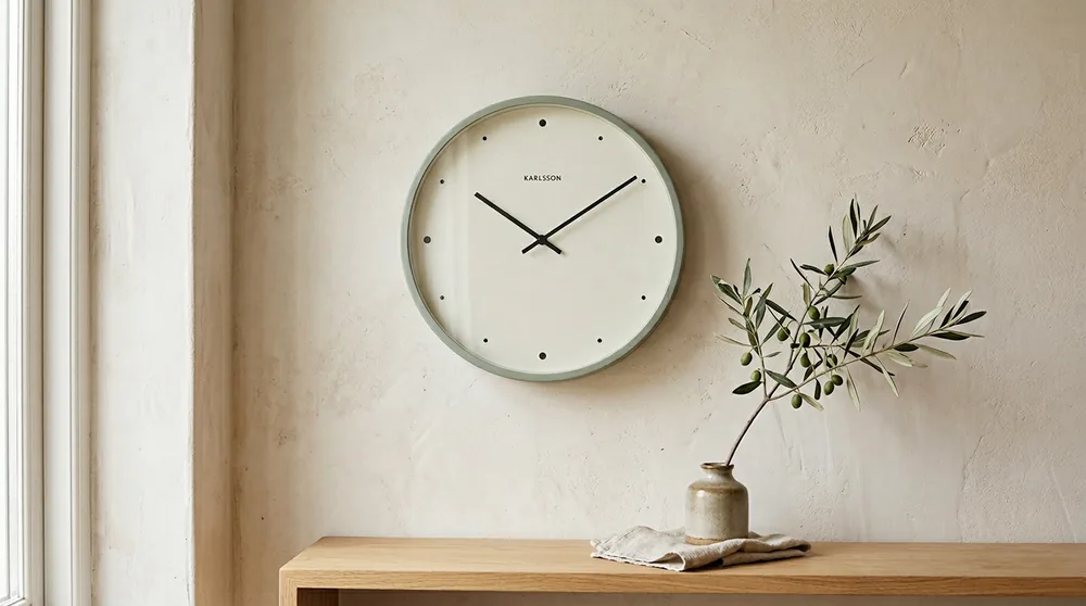 Modern acrylic clear-face Karlsson wall clock with floating numbers