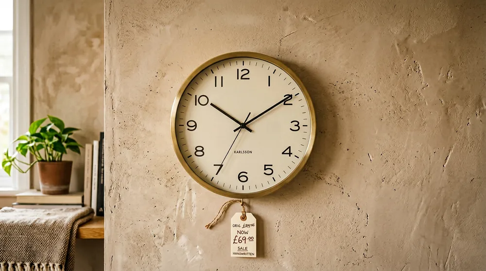 Karlsson Charm series silver and gold round wall clock elegant